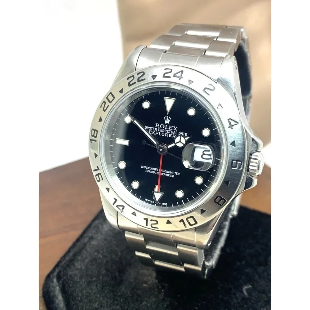 1997 Rolex Men's Watch Explorer II 16570 GMT Swiss Automatic Black Dial 40mm
